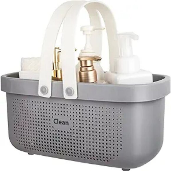 Plastic Shower Caddy Tote Storage Basket with Handle for Bathroom Dorm Room - Picture 7 of 7
